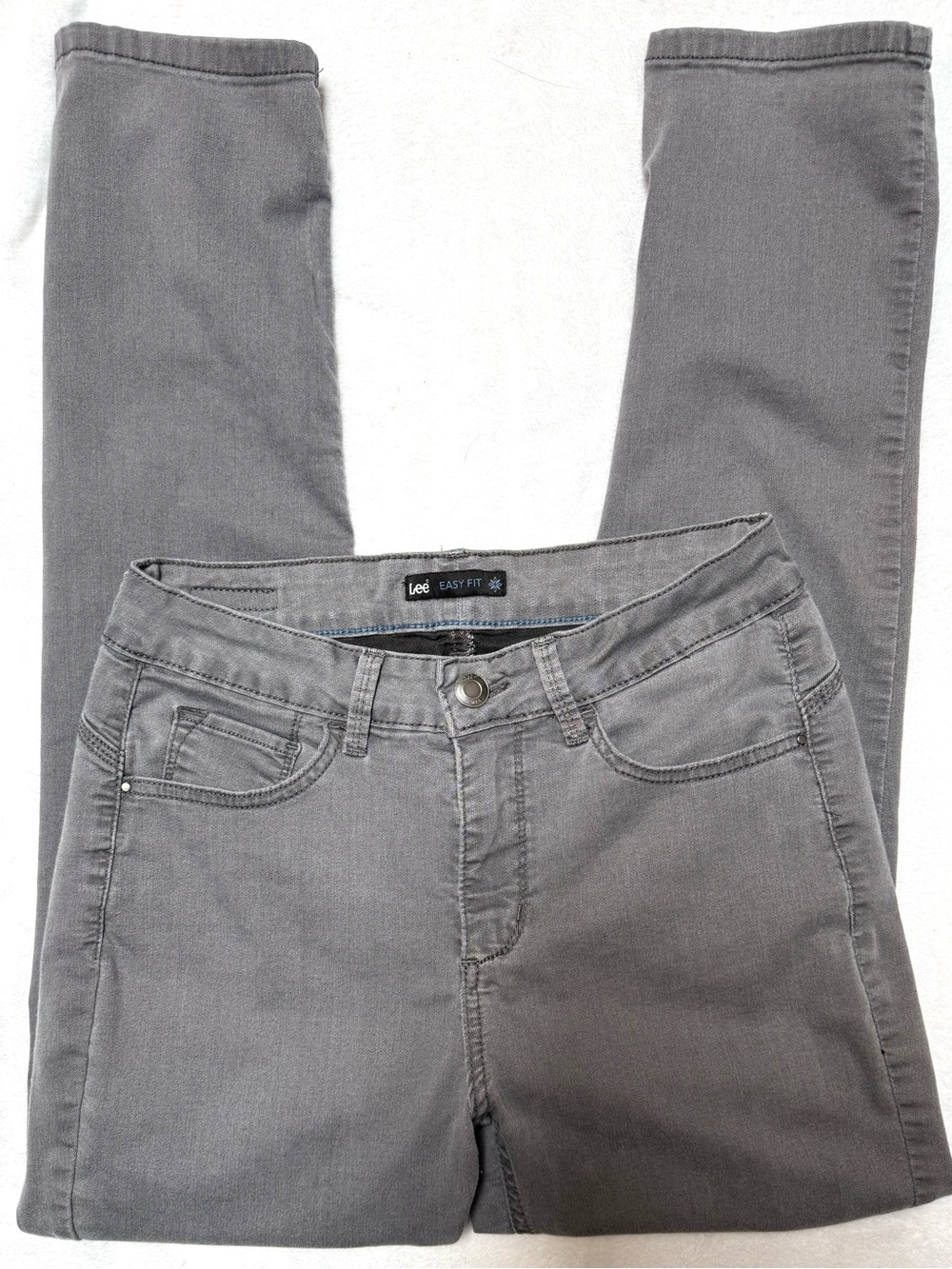 Lee Women's Gray Stretch Jeggings - Easy Fit Size 8